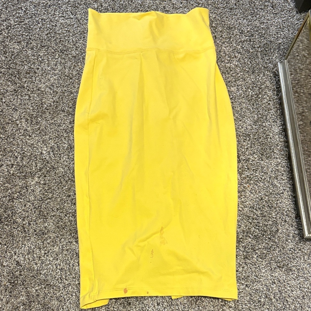 bebe Y2K Vibrant Yellow Pencil Skirt